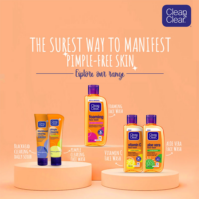 Clean & Clear Vitamin C Face Wash - Gentle Brightening & Hydrating Cleanser Reduces