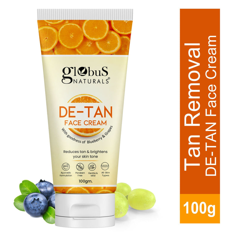 Globus Naturals De Tan Face Cream, Suitable For All Skin Types