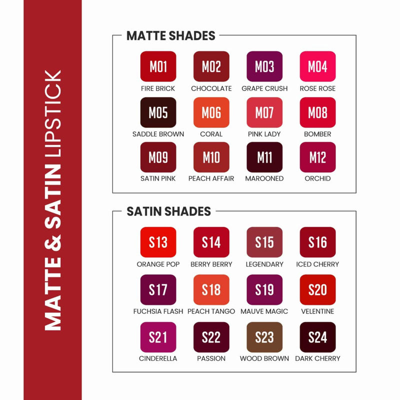 VERYMISS Matte & Satin Lipstick - M01 Fire Brick