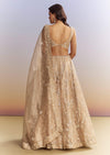 Beige Tissue Bridesmaid Lehenga With Heavy Embroidery