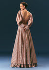Beige Blouse With Double Layered Skirt