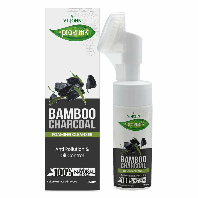 VI-JOHN Prakritik Bamboo Charcoal geling , Removes Tan, 100% Natural Bio Actives Face Wash