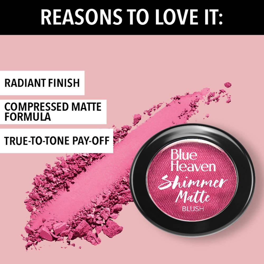 Blue Heaven Shimmer Matte Blush Shade 502 - Vamzn#
