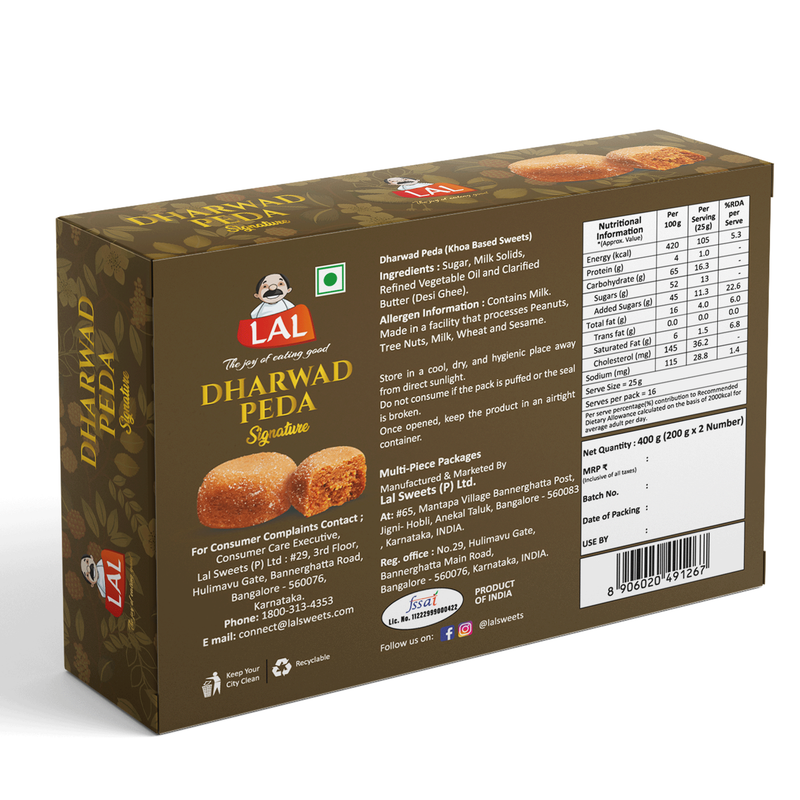 Lal Sweets Dharwad Peda