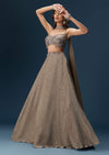 Brown Bridesmaid Lehenga With Choker Net Dupatta And Embellished Blouse
