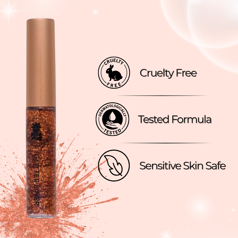 BOBI Glitter Eyeliner Orange Diamond Sparkle Finish