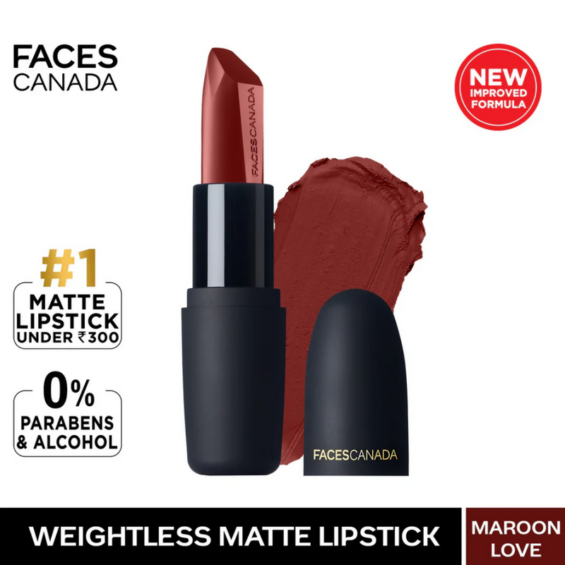 Faces Canada Weightless Matte Finish Lipstick - Maroon Love 06