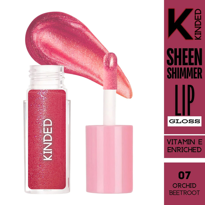 KINDED Sheen Shimmer Lip Gloss - 07 Orchid Beetroot