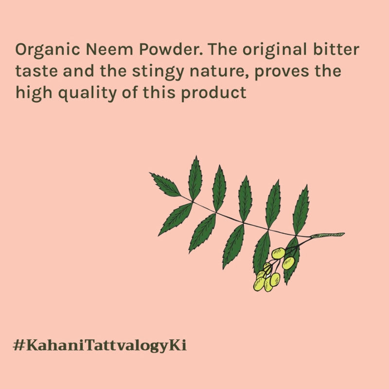 Tattvalogy Organic Neem Powder - Fights Acne & Dandruff, Purifying Face & Hair Mask for Healthy Skin