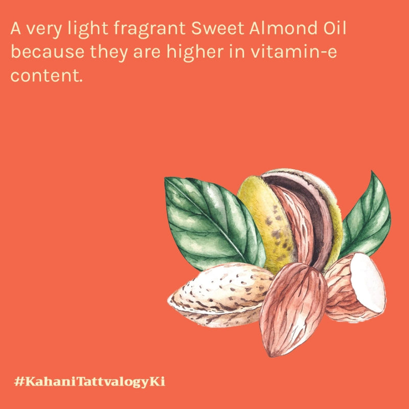 Tattvalogy Sweet Almond Oil - Nourishes Skin, Fades Dark Circles & Uneven Skin tone, Vitamin-E Rich