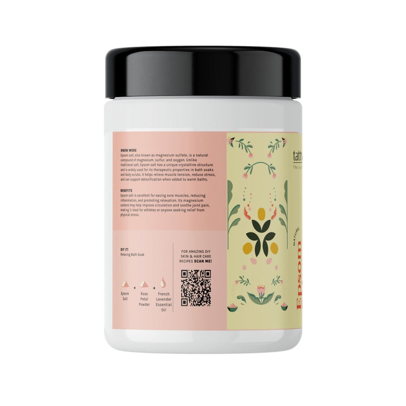 Tattvalogy Pharma Grade Epsom Salt - Muscle Relief, Feet Soak & Relaxing Bath Salt for Ultimate Care