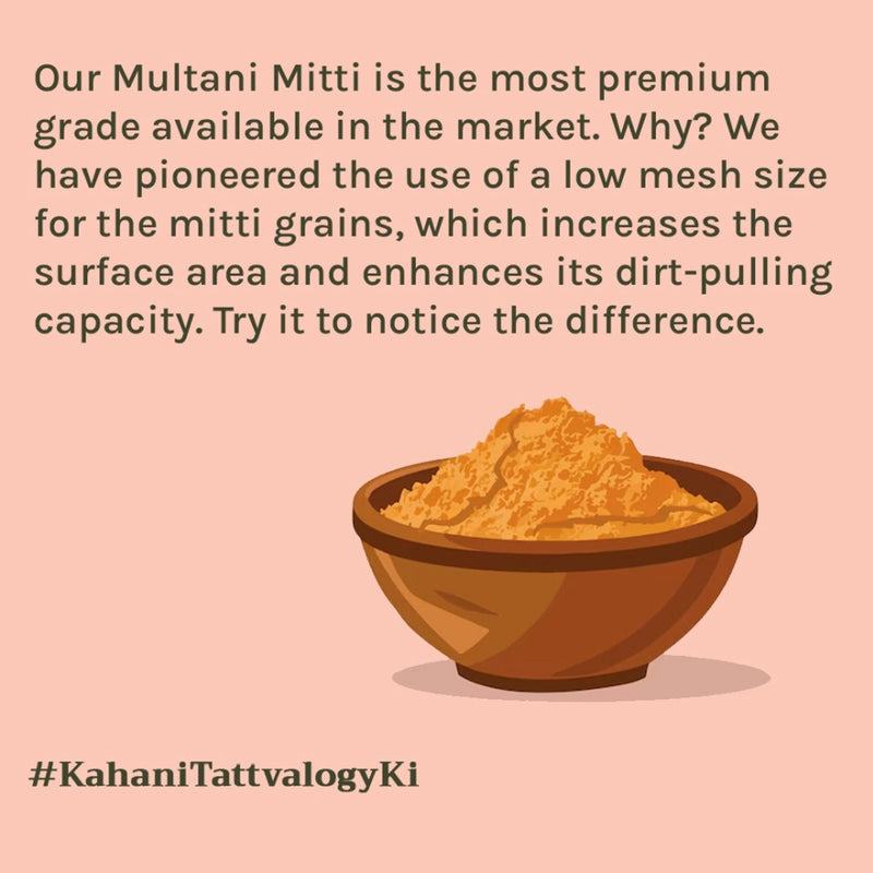 Tattvalogy Multani Mitti Powder - Fuller’s Earth, Low Silica, High Dirt Pulling for All Skin Types