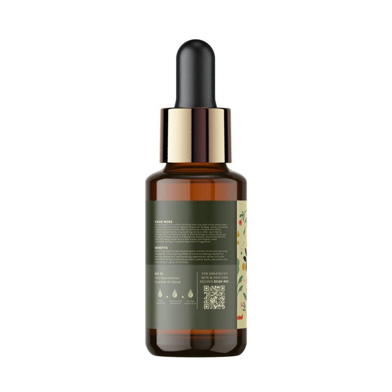Tattvalogy Vetiver Essential Oil - Nourishes Skin, Heals Marks, Reduces Stretch Marks, Earthy Aroma