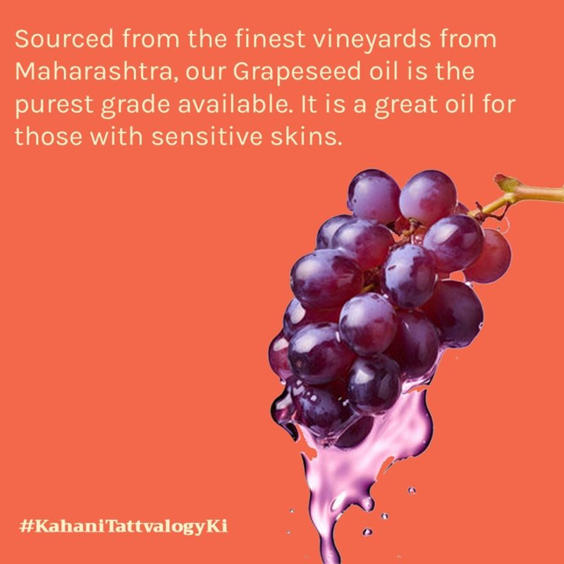Tattvalogy Organic Grapeseed Oil - Cold Press, Reduces Fine Lines, Boosts Collagen, Evens Skin Tone