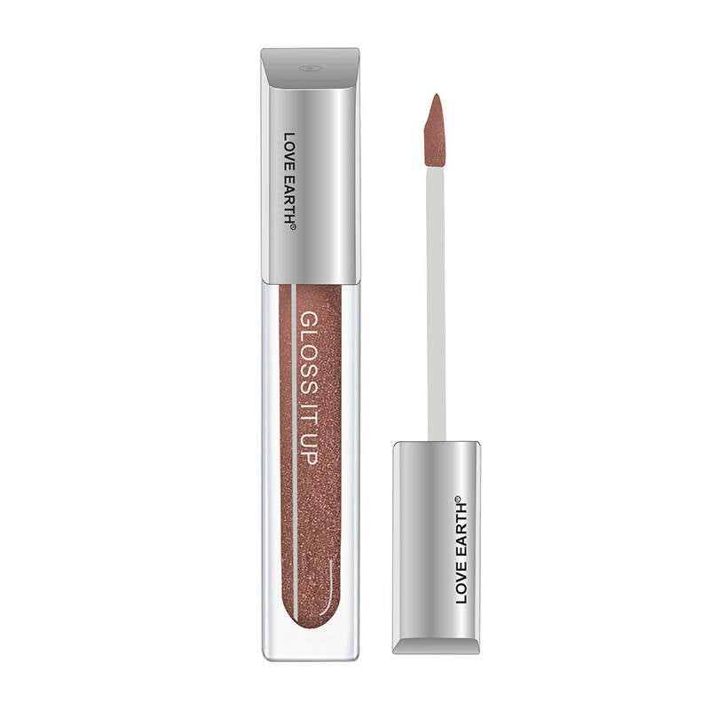 Love Earth Lip Gloss - Honey Dip (Brown Glitter)