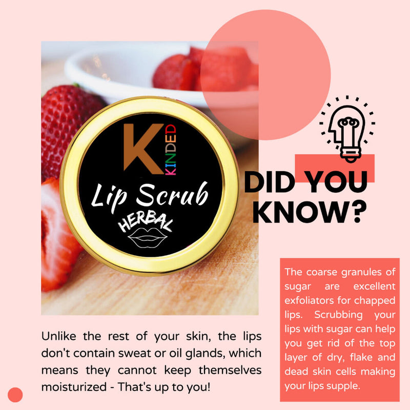 KINDED Lip Sugar Scrub Herbal Exfoliator - Beetroot