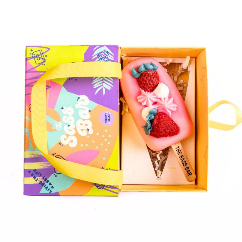 The Sass Bar Strawberries N' Cream Popsicle Soap