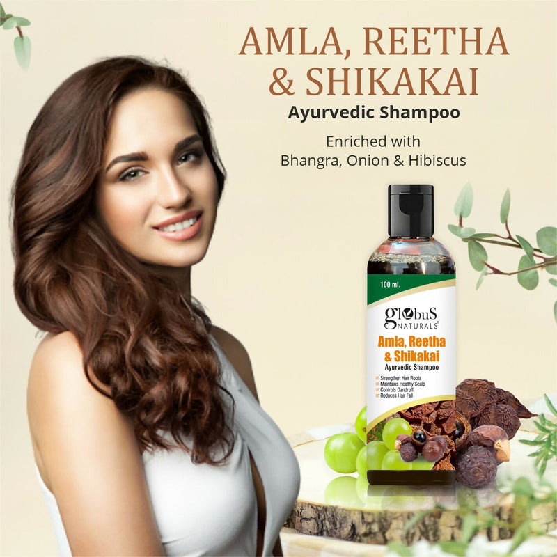 Globus Naturals Amla Reetha Shikakai Shampoo