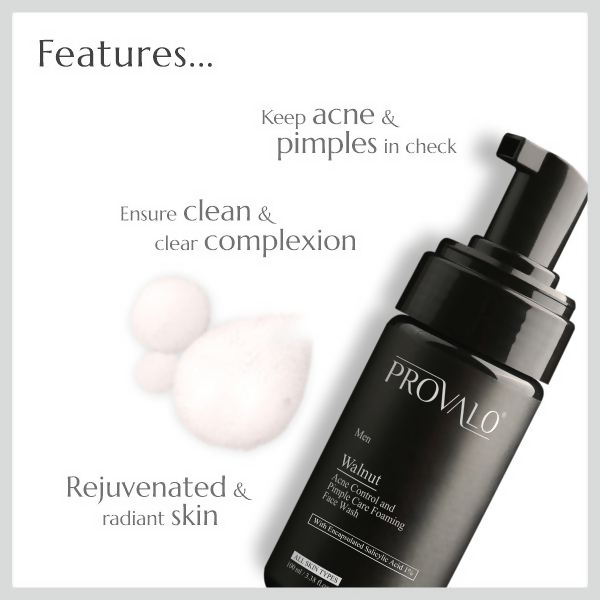 Provalo Walnut Acne Control And Pimple Care Foaming Face Wash For Men
