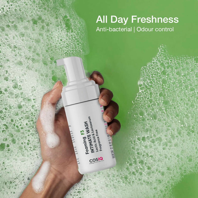 Cos-IQ Foaming F3 Intimate Wash Fragrance-Free Hygiene Wash with Lactic Acid & Lactoserum