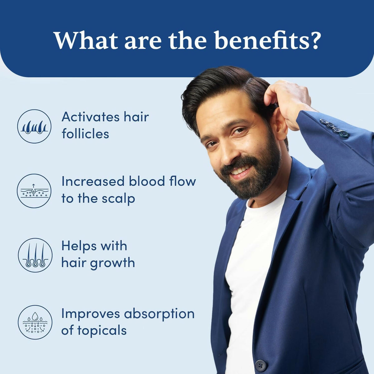 Man Matters Derma Roller 1.00 mm With 540 Titanium Alloy Needles - Promotes Beard Growth & Reduces Acne Scars