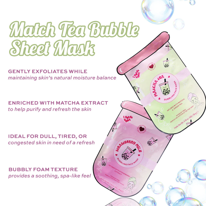 Makeup Revolution Bubble Tea Matcha Tea Bubble Sheet Mask - Matcha Green