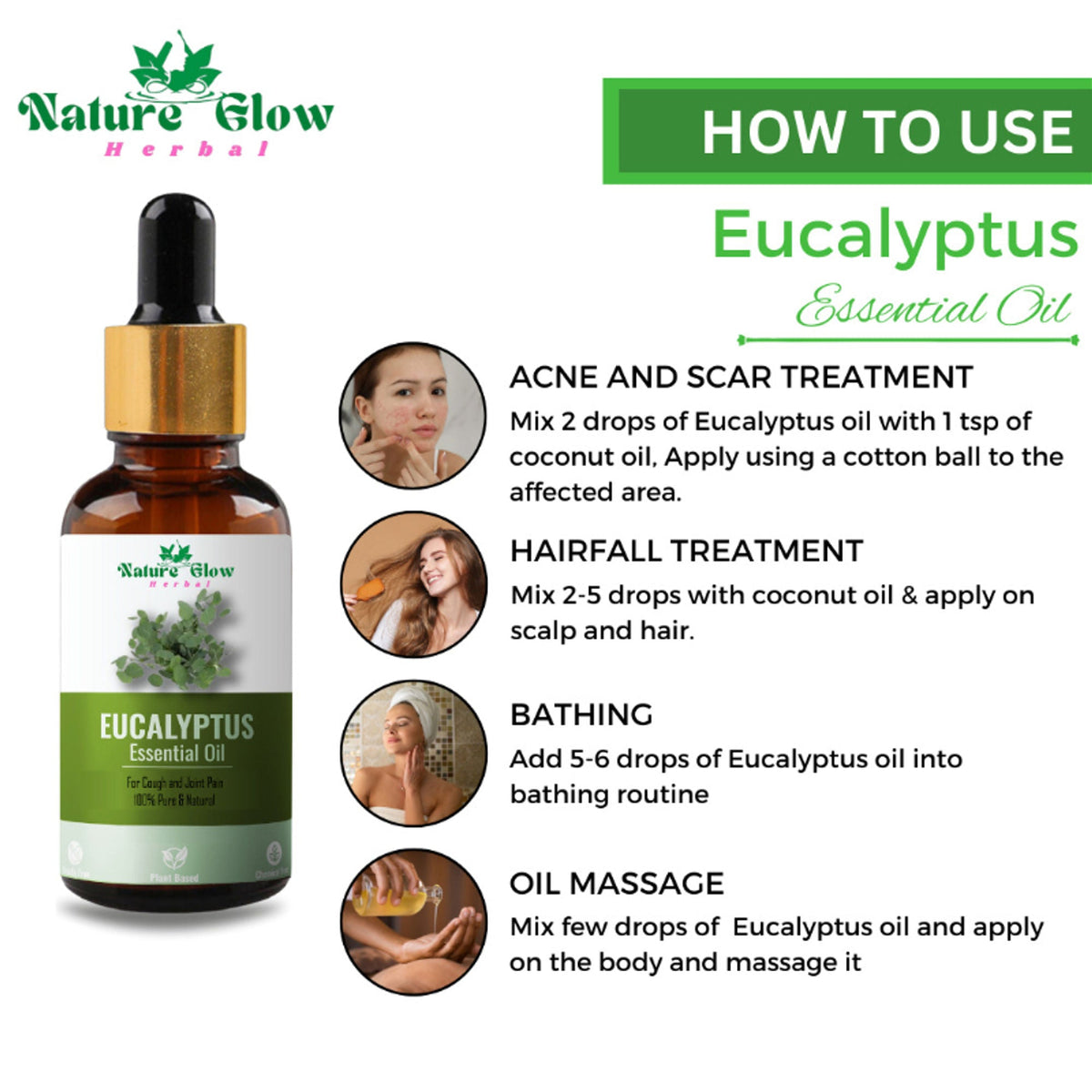 Nature Glow Herbal Nature Tea Tree & Eucalyptus Essential Oil