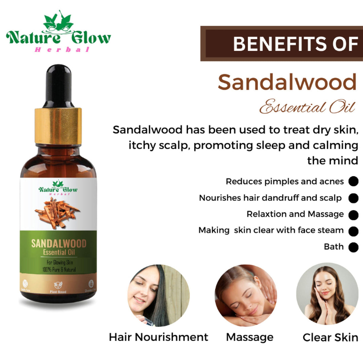 Nature Glow Herbal Sandalwood & Termaric Aromatherapy Oil Combo
