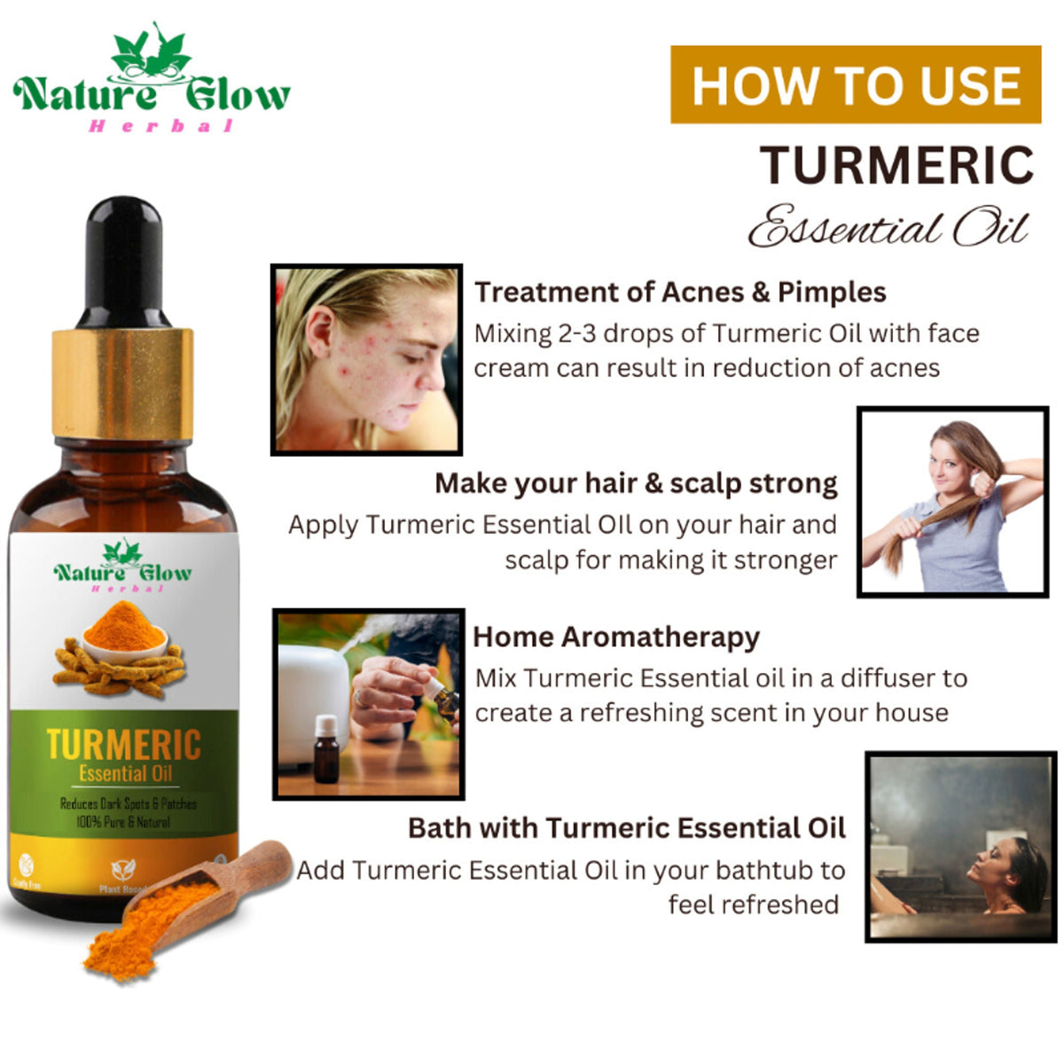Nature Glow Herbal Sandalwood & Termaric Aromatherapy Oil Combo