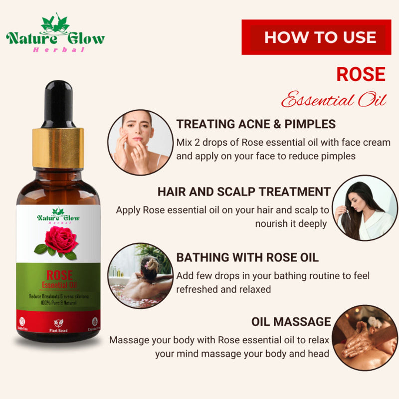 Nature Glow Herbal Rose & Cedarwood Essential Oil Combo