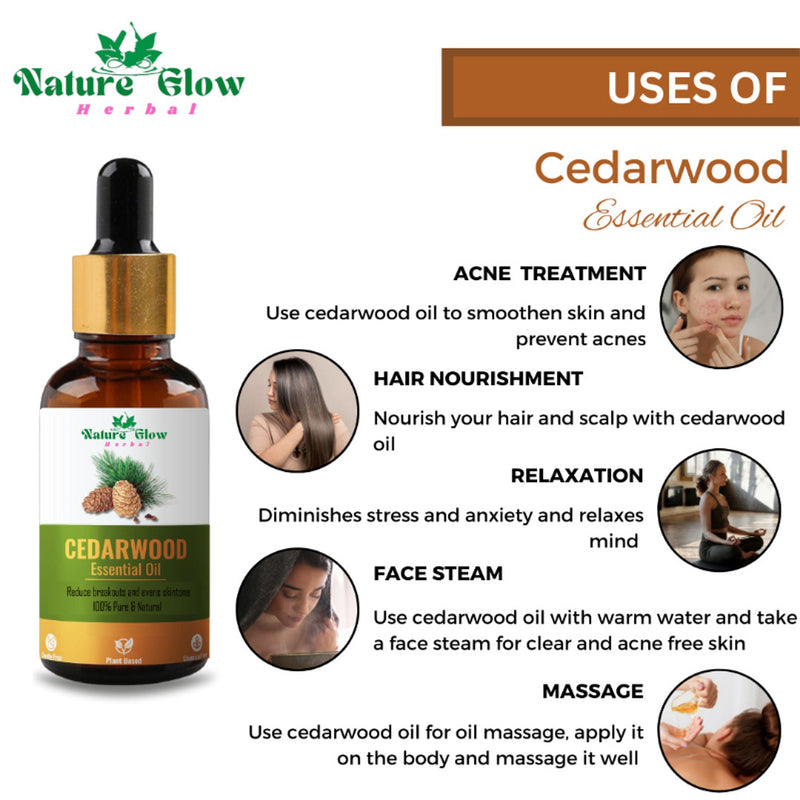 Nature Glow Herbal Rose & Cedarwood Essential Oil Combo