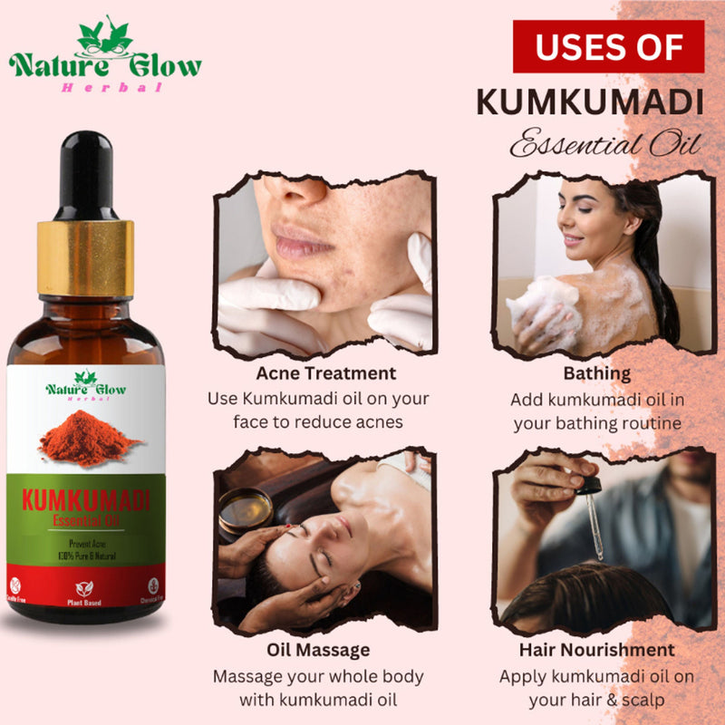 Nature Glow Herbal Kumkumadi & Basil & Cedarwood Essential Oil Combo