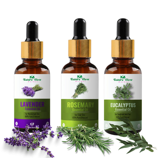 Nature Glow Herbal Lavender & Rosemary & Eucallypatus Essential Oil Combo
