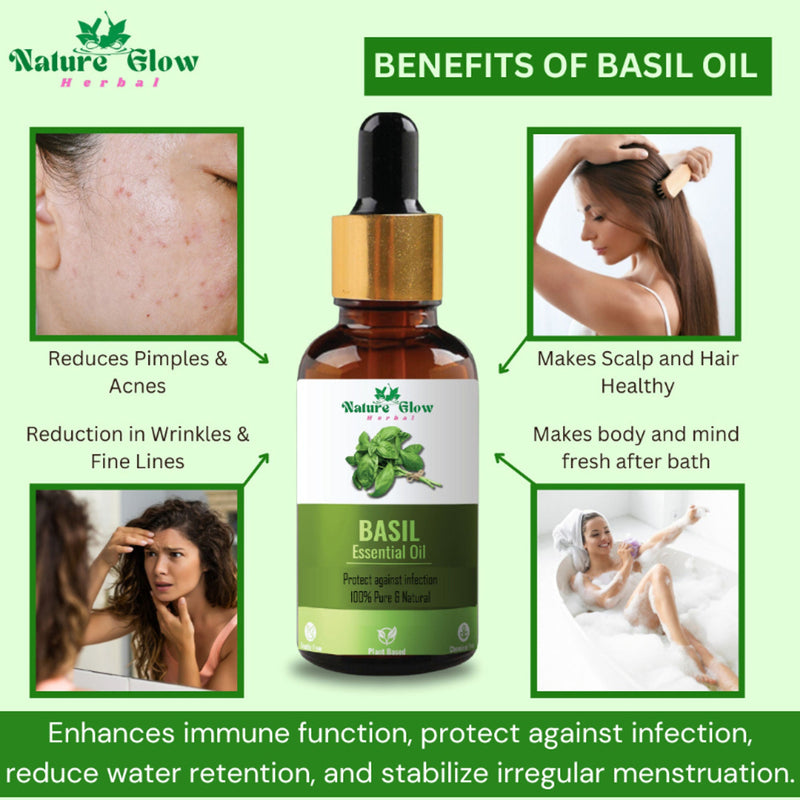 Nature Glow Herbal Rosemary & Sandalwood & Basil Essential Oil Combo