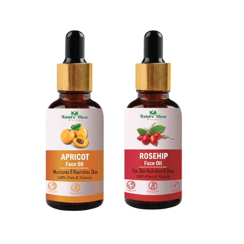 Nature Glow Herbal Apricoat & Rosehip Facial Oil Combo