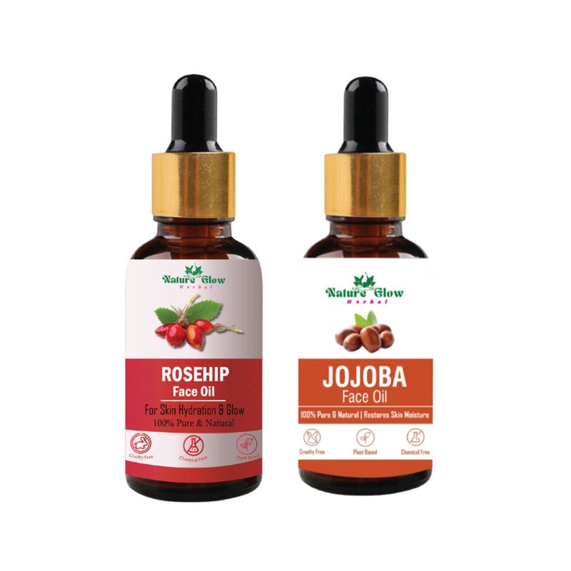 Nature Glow Herbal Rosehip & Jojoba Facial Oil Combo