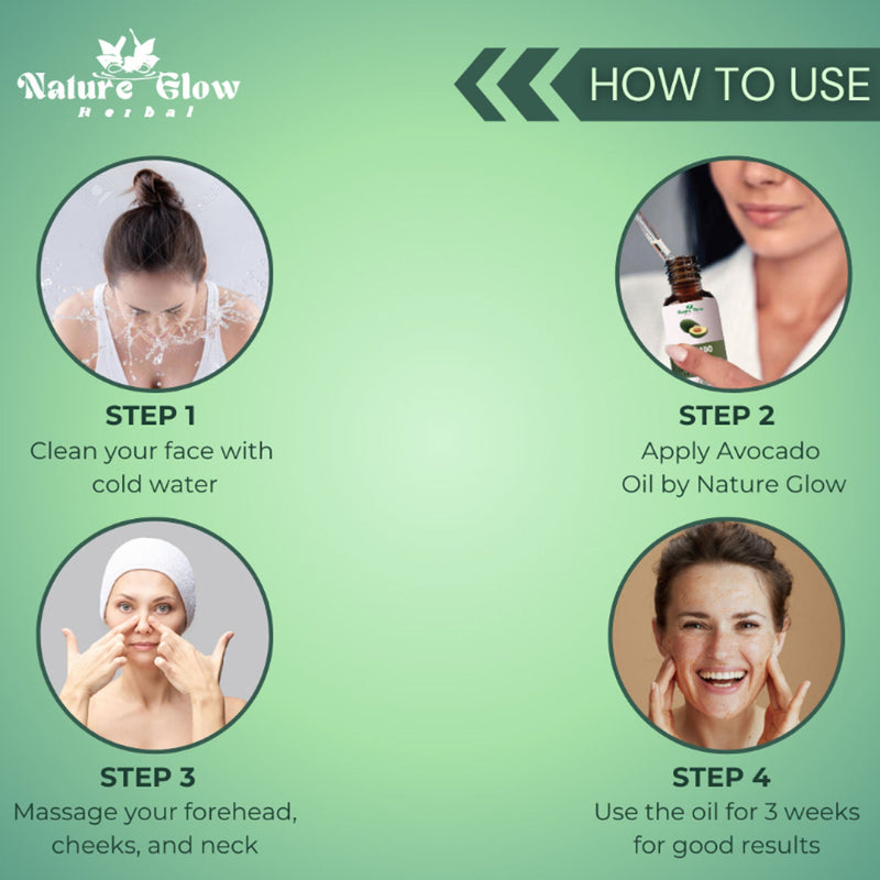 Nature Glow Herbal Avocado, Grapeseed & Jojoba Facial Oil Combo