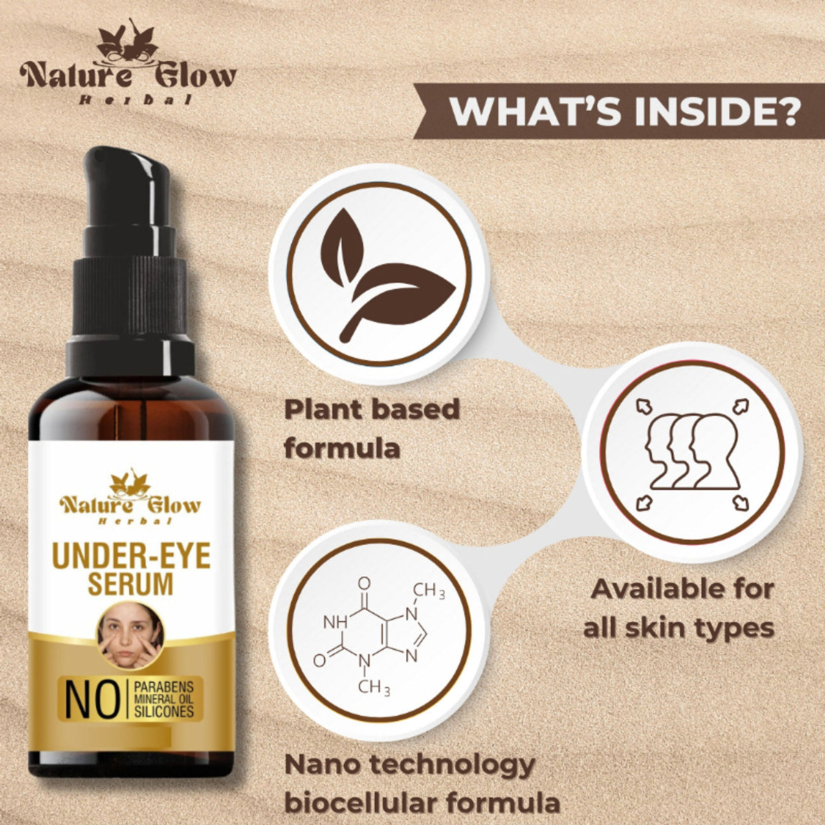 Nature Glow Herbal Under Eye Serum & Eye Cream Combo