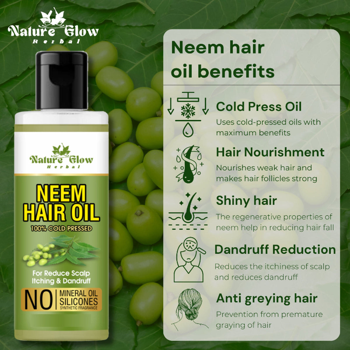 Nature Glow Herbal Neem & Castor Hair Oil Combo