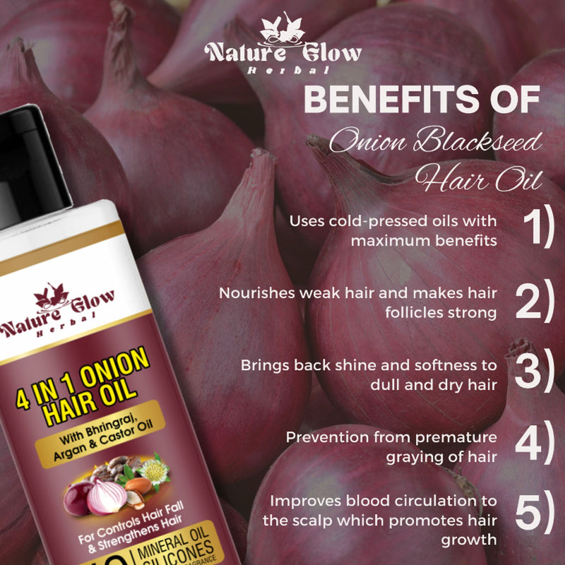 Nature Glow Herbal Neem & 4 In 1 Onion Hair Oil Combo