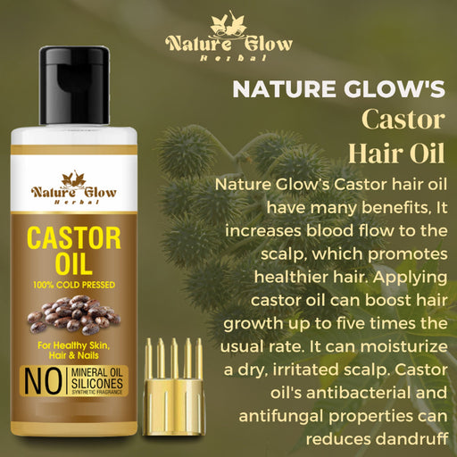 Nature Glow Herbal Castor Oil & 4 In 1 Hair Oil Combo