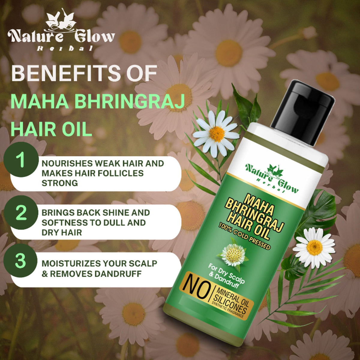 Nature Glow Herbal Bhringraj & Onion Black Seed Hair Oil Combo