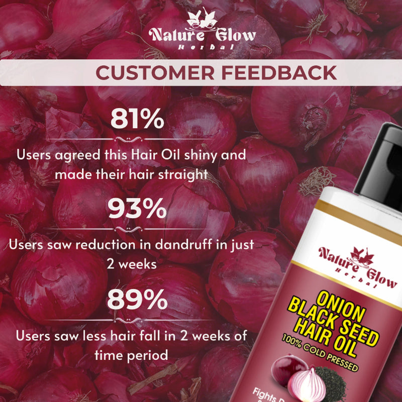 Nature Glow Herbal Bhringraj & Onion Black Seed Hair Oil Combo