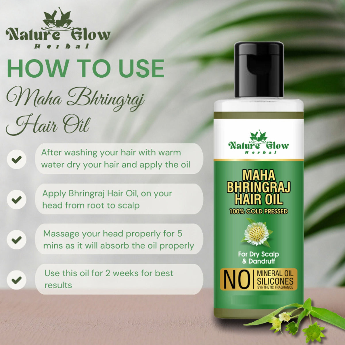 Nature Glow Herbal Bhringraj & 4 In 1 Hair Oil Combo