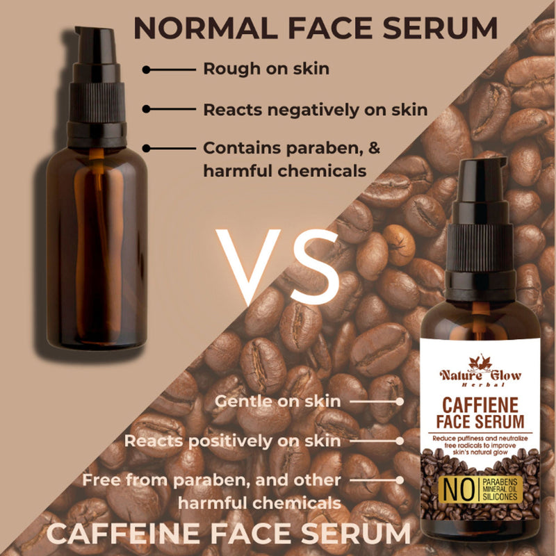 Nature Glow Herbal Caffeine Face Serum Hydrating Face Serum For Glowing Skin