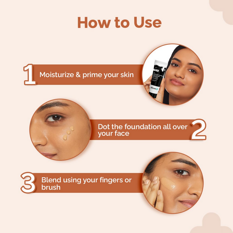 The Derma Co 1% Hyaluronic Hydrating High Coverage Foundation With SPF 40 PA+++ - 06 Beige - Limited Time Offer