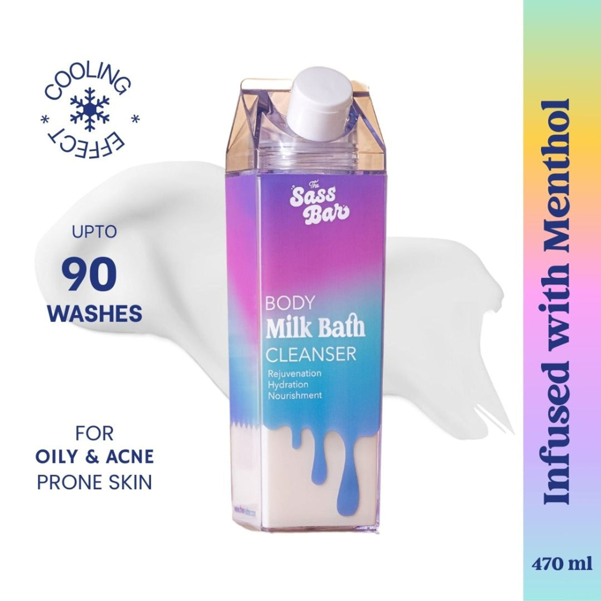 The Sass Bar Aurora Cooling Bodywash Cleanser with Salicyclic Acid + Kaolin Clay For Oily Skin