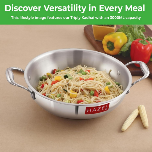 Hazel Triply Stainless Steel Induction Bottom Kadhai