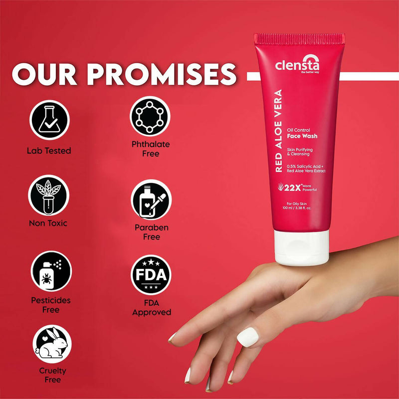 Clensta Red Aloe Vera Oil Control Face Wash