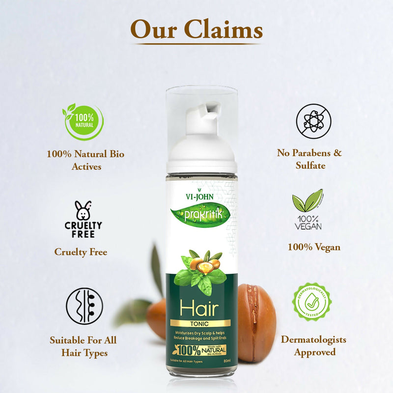 VI-JOHN Prakritik Hair Growth Tonic Prevents greying & dullness Made with 100% Natural Bio Actives